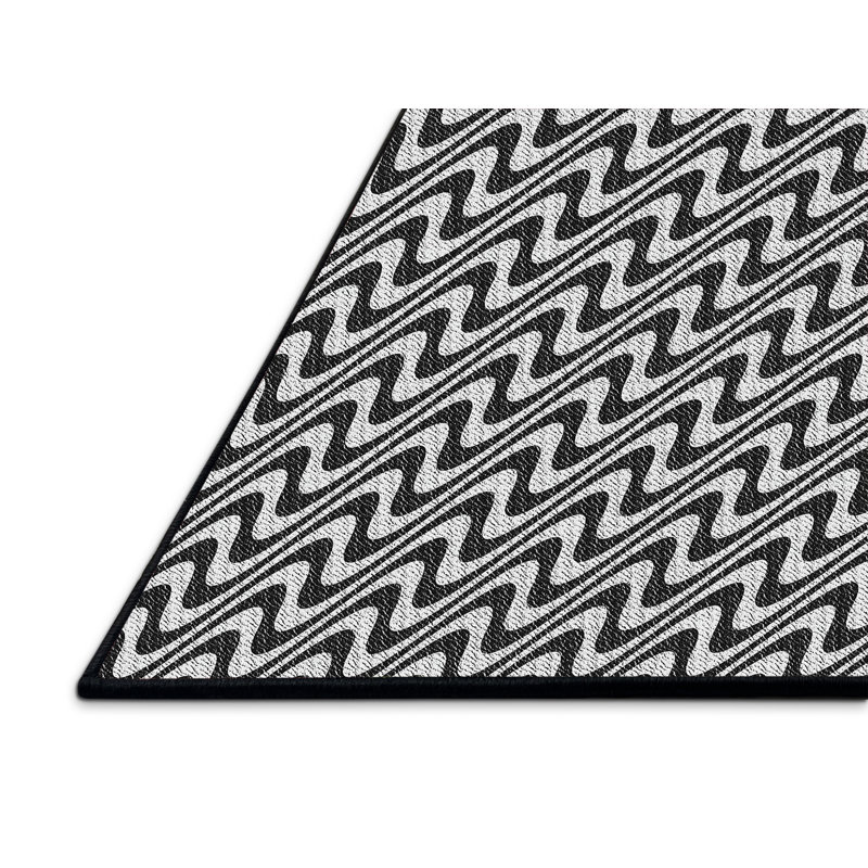 Tapis de zone noire à motifs, Rectangle 6 pi x 9 pi