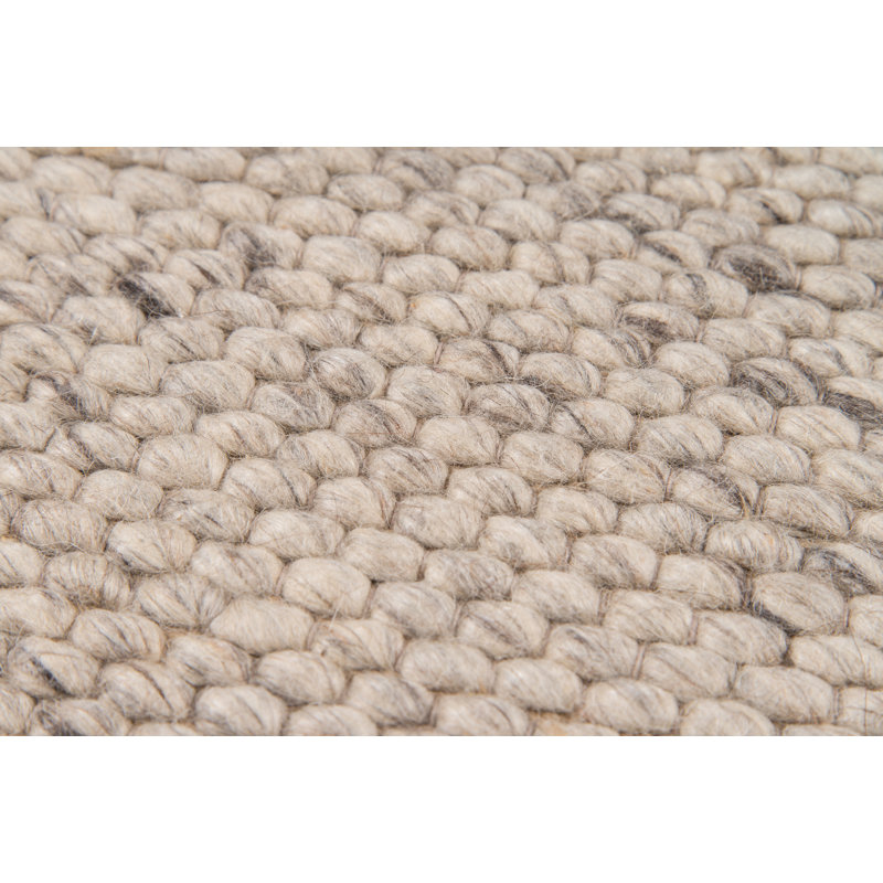 Tapis Pebbles tissé à la main, abstrait, en laine naturelle non teinte, beige foncé, 2,44 m x 3,05 m, Dark Beige, 8' X 10'