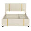 Ensemble de chambre à coucher 2 pièces, lit plateforme tapissier grand avec lit gigogne, 2 tiroirs, veilleuse et charge USB, repose-pieds de rangement avec pieds en métal-736732467