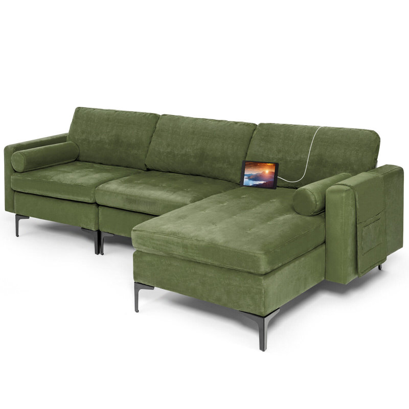 Canapé et chaise modulaire réversible de 97 po de large Rentschler