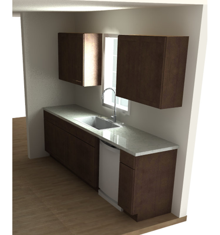 Dwelling Rosemont Galley Wall Pre-Assembled Kitchen Cabinet, Toasted Spice