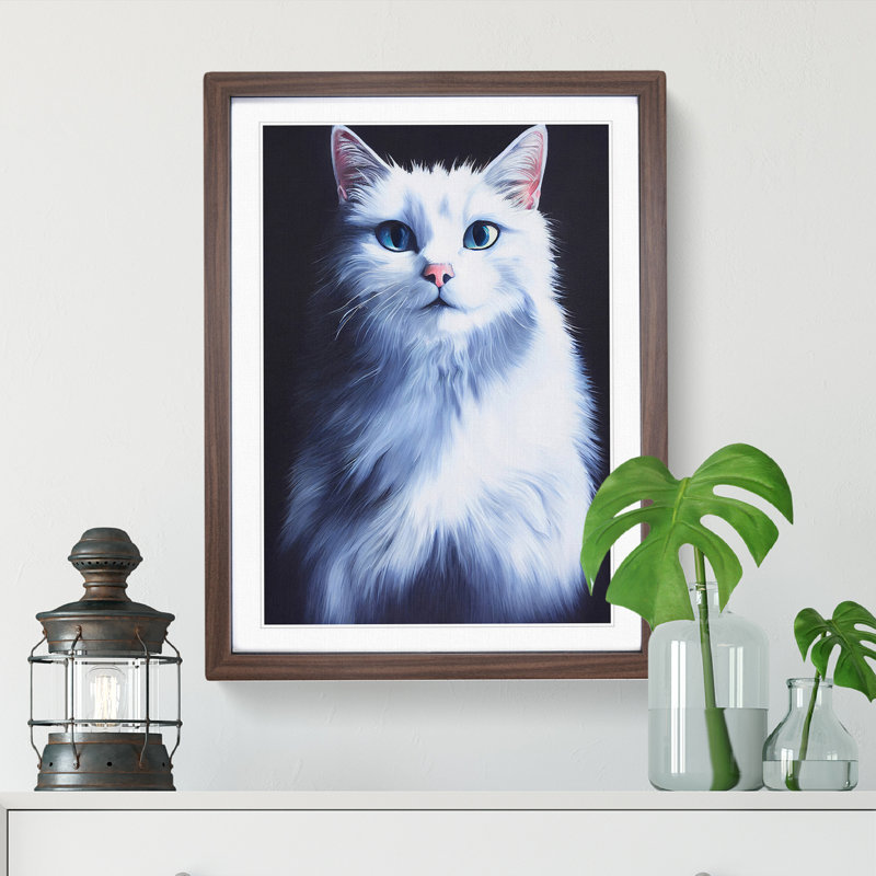 Kitty Cat - Wall Art, 64cm H x 46cm W x 2cm D, Walnut