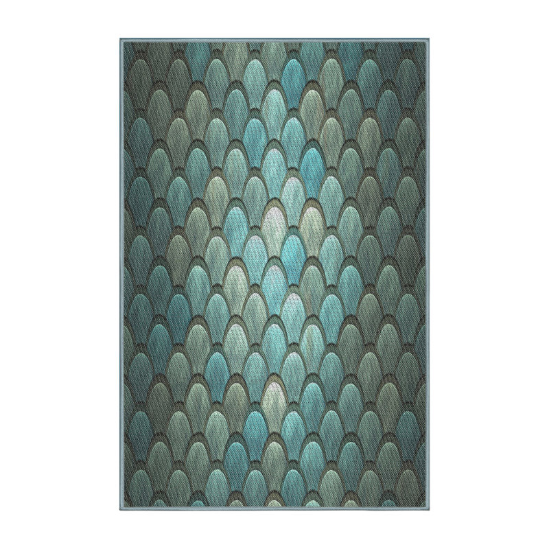 Tapis de zone brun clair à motif, Rectangle 5 pi x 7 pi