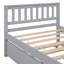 Lit simple avec lit gigogne, cadre de lit plateforme avec tête et pied de lit-1958874155