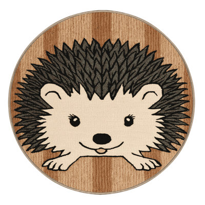 Washable Desert Hedgehog Wildlife Area Rug