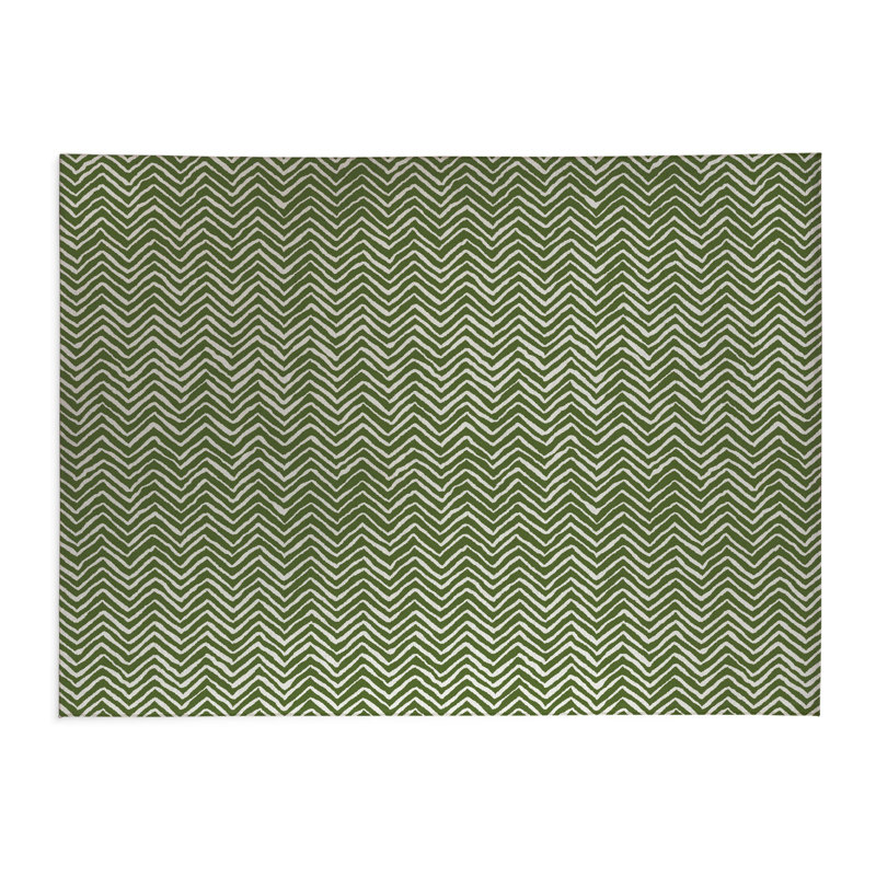 Tapis de cuisine Chevron, Rectangulaire 2 pi x 3 pi, Vert olive