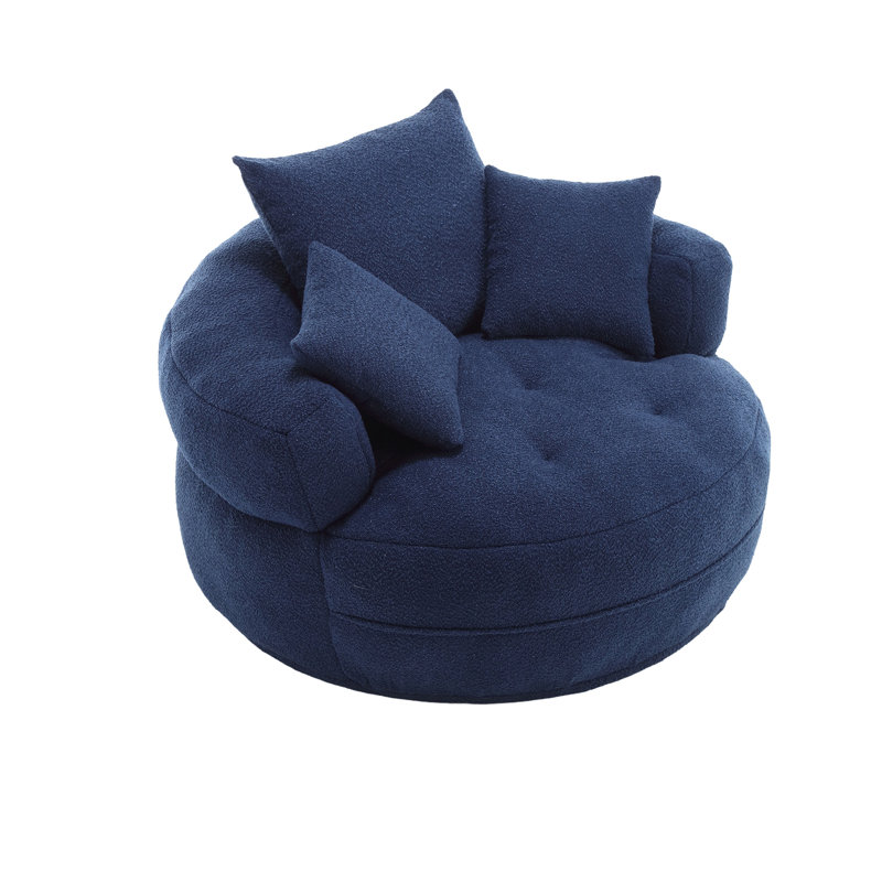 COOLMORE Chenille Sponge Single Sofa, Navy Chenille