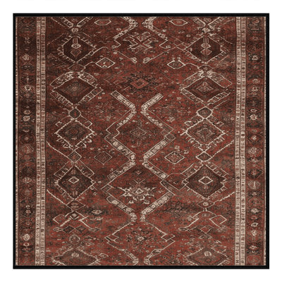 Machine Washable Persian Brown Area Rug