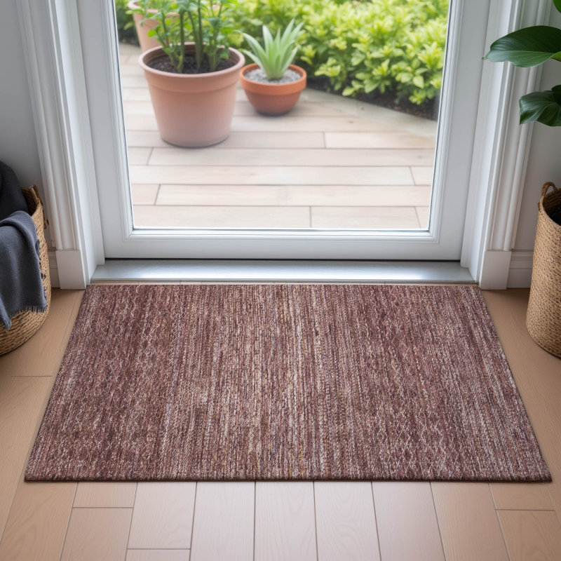Machine Washable Indoor/Outdoor Colman ACN2150 Striped Rug, Rectangle 1'8" x 2'6"