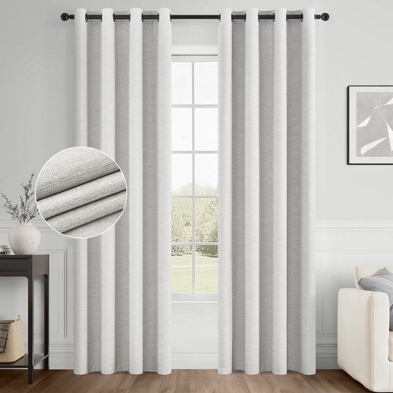 Rideaux occultant 100% occultant avec œillets Dennan, L 52 po x L 90 po, Gris beige