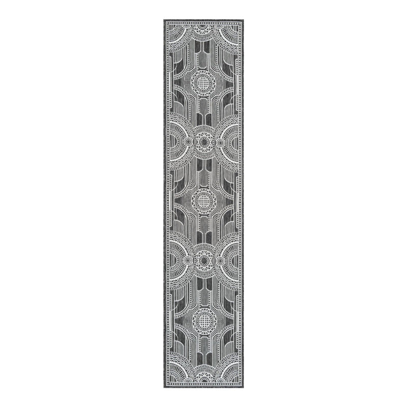 Tapis d'extérieur traditionnel intérieur / extérieur, Tapis de couloir 2 pi 7 po x 12 pi