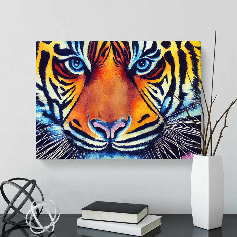 Watercolour Tiger Vol.1 - Wrapped Canvas, 50cm H x 76cm W x 3cm D