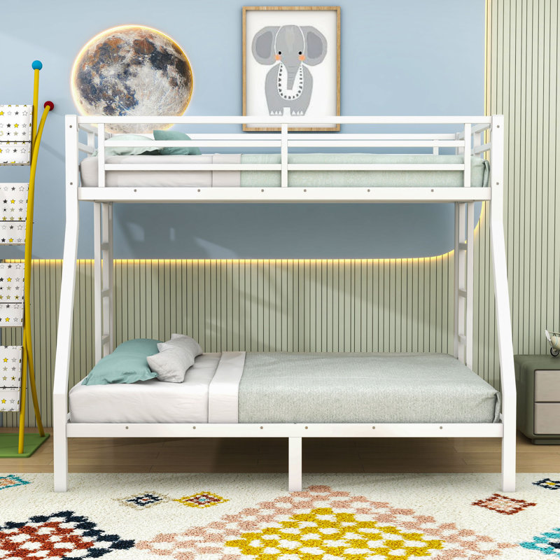 Bunk Bed With Guardrails And Under-Bed Storage, Twin Over Full, White