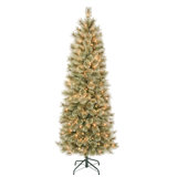 First Traditions'' 6 Ft. Arcadia Cashmere Pine Slim Tree With Clear Lights