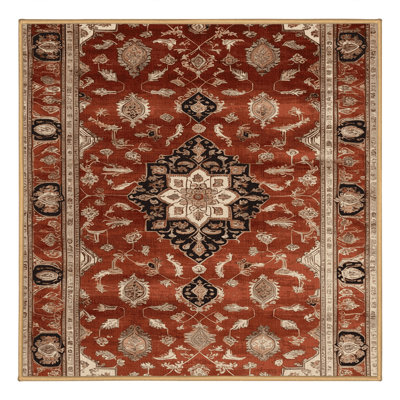Machine Washable Turkish Brown Area Rug