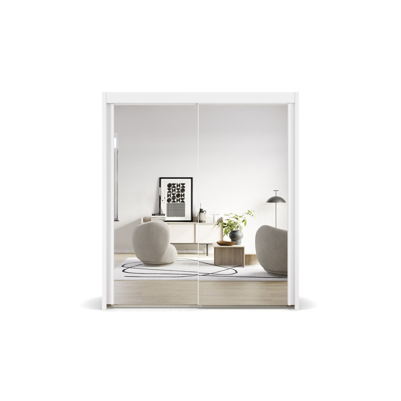 Imperial 2 Door Sliding Wardrobe, Alpine white, 223cm H x 201cm W x 65cm D