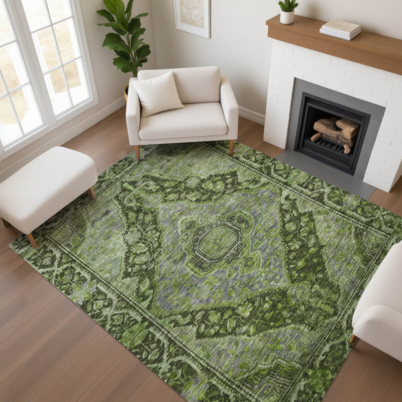 Tapis à bordure lavable à la machine de qualité supérieure AMF1761, Rectangulaire 8 pi x 10 pi