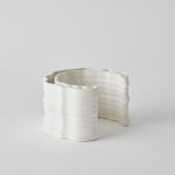 Crescent Printed Vase-Matte White-Lg