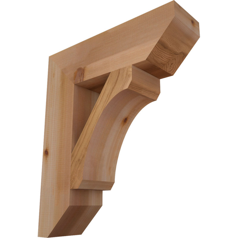 Wood Bracket/Corbel, Western Red Cedar (Smooth), 26" H x 5.5" W x 22" D