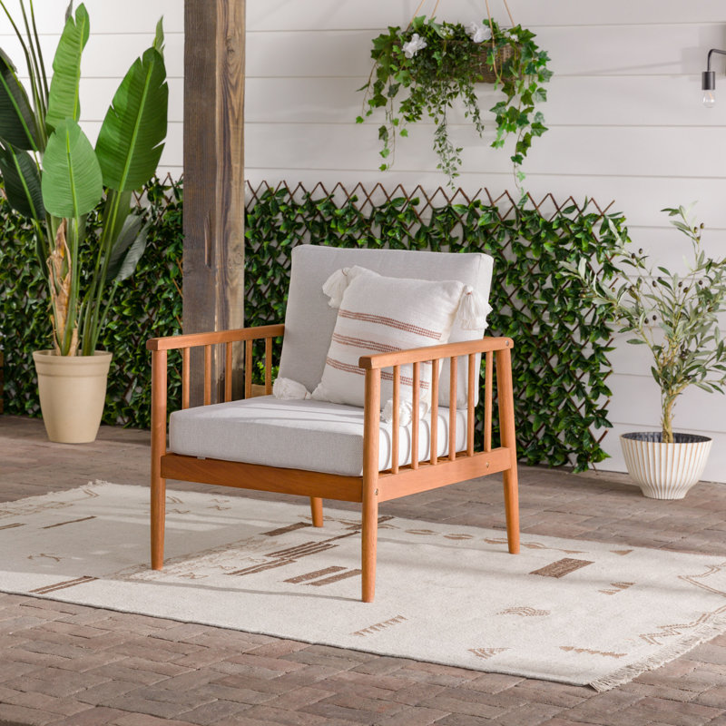 Eucalyptus Outdoor Lounge Chair, Brown