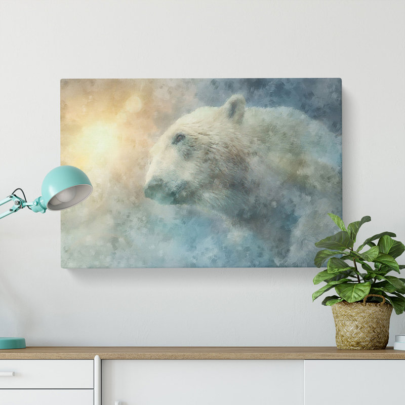 Mystical Polar Bear - Wrapped Canvas, 40cm H x 60cm W x 3cm D