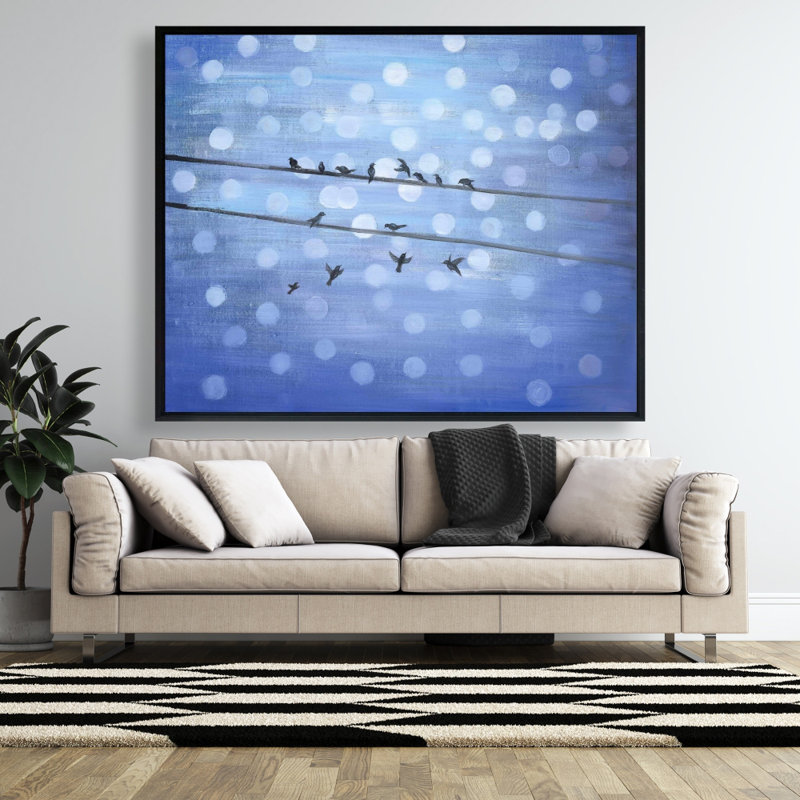 «Birds On Glittering Blue Sky» sur toile