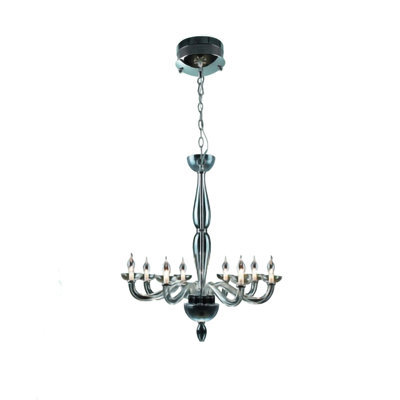 Moden 8 Light Chrome With Glass Chandelier