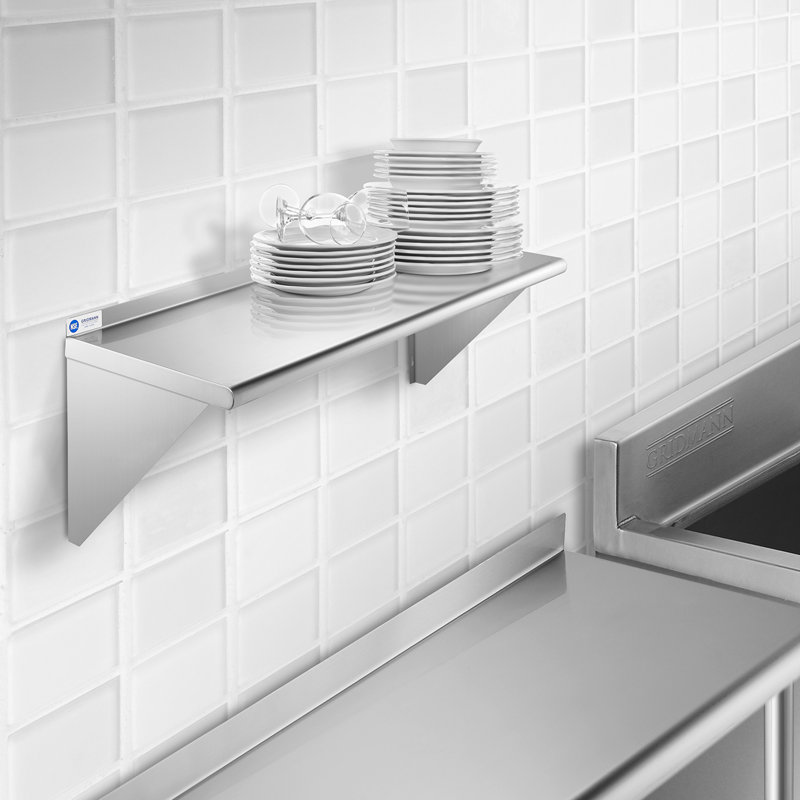 NSF Stainless Steel Wall-Mount Shelf by Latitude Run, 18.5" H x 36" W x 14" D