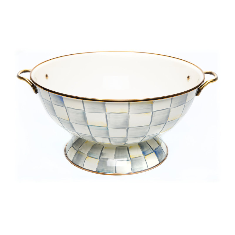 Sterling Check Colander, 6.75" H x 16.5" W x 13" D