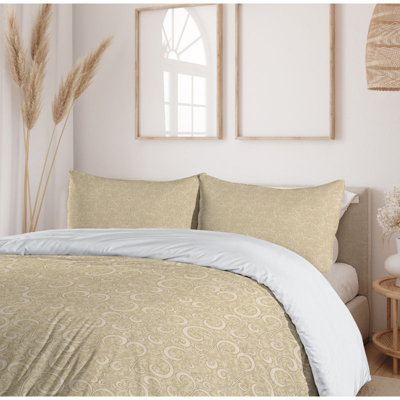 French Country Damask Duvet Cover, Queen Duvet Cover + 2 Standard Shams