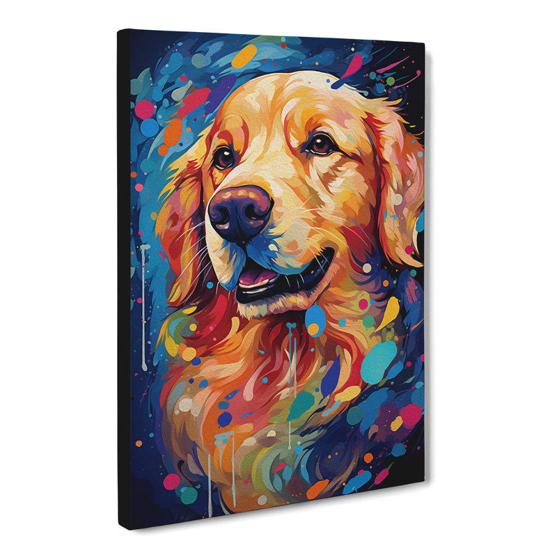 Golden Retriever Futurism No.2 - Wrapped Canvas, 76cm H x 50cm W x 3cm D