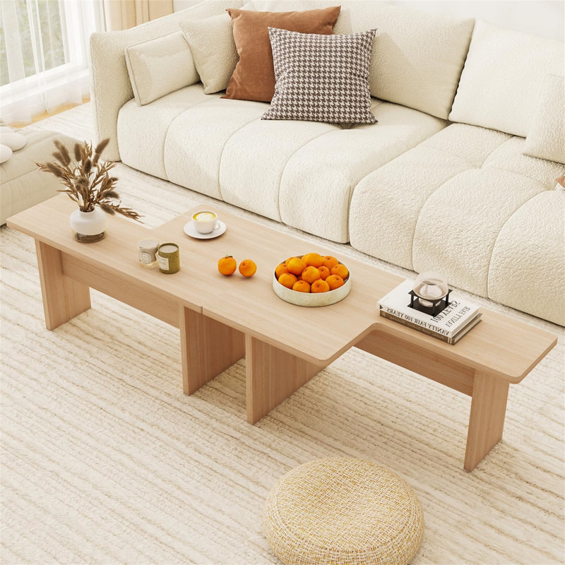 Coffee Table with Storage, Natural