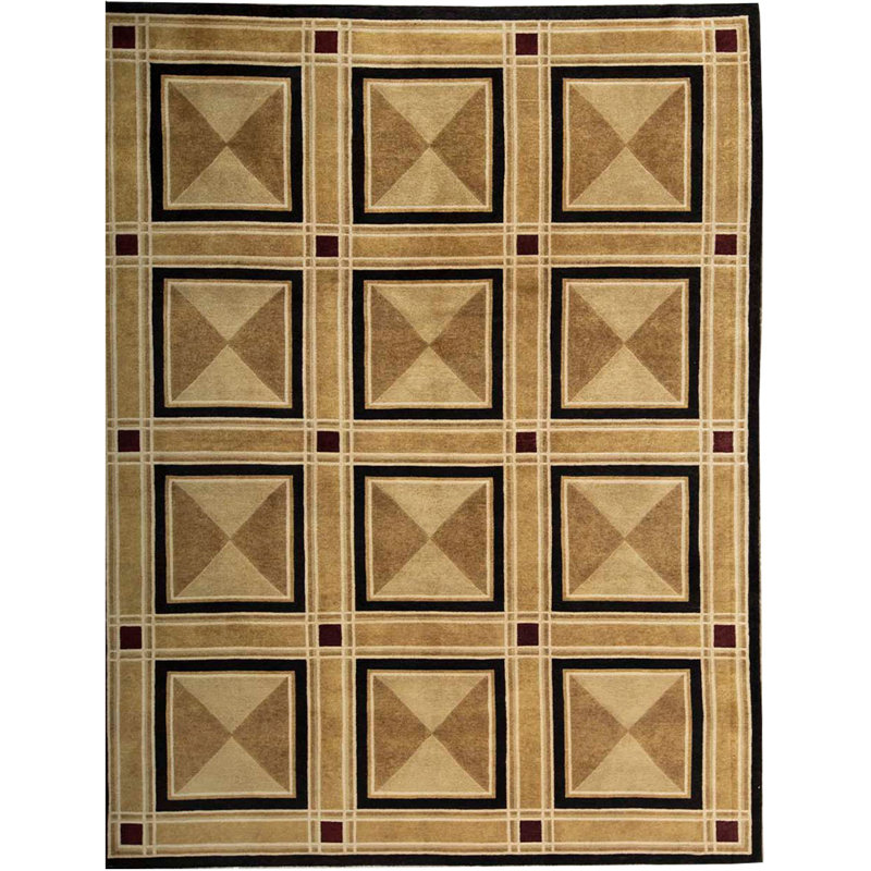 Tapis beige noué à la main de haute qualité
