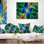 Pétales de fleurs bleu vert fractal - coussin imprimé abstrait-30628934-30628937