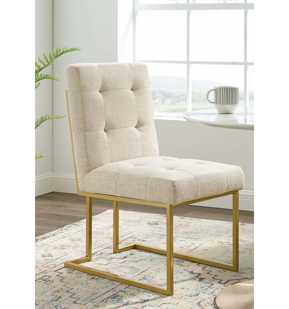 Privy Stainless Steel Upholstered Fabric Dining Accent Chair Modway Upholstery