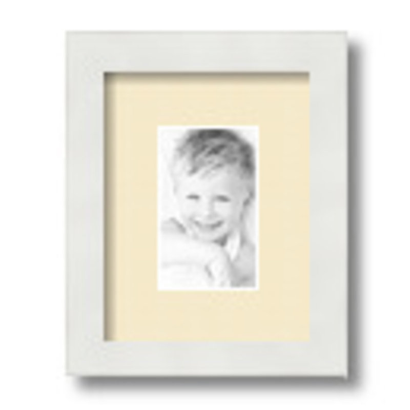 Matte Picture Frame with Mat, Cream