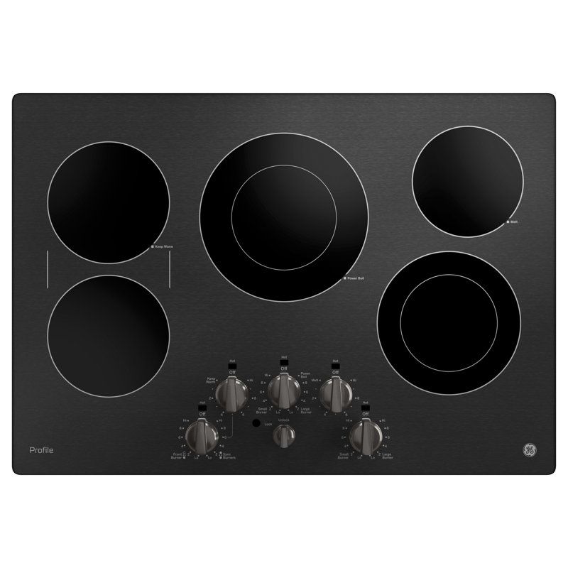 Range 29.75" Electric Cooktop with 5 Burners, Black Stainless