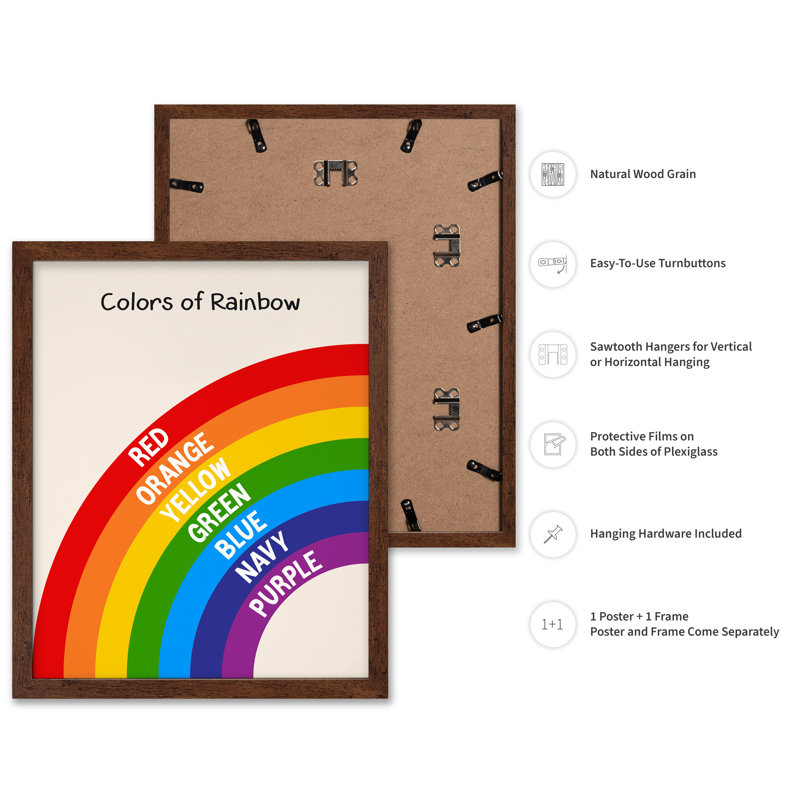 Couleurs de l'arc-en-ciel, Poster, 16"H x 20"W, Brown Framed
