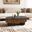 Table basse elliptique moderne avec rangement caché Zenara