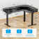 Meachie 63" Adjustable L Shaped Computer Standing Desk with 3 Drawers & Power Outlets & LED Lights