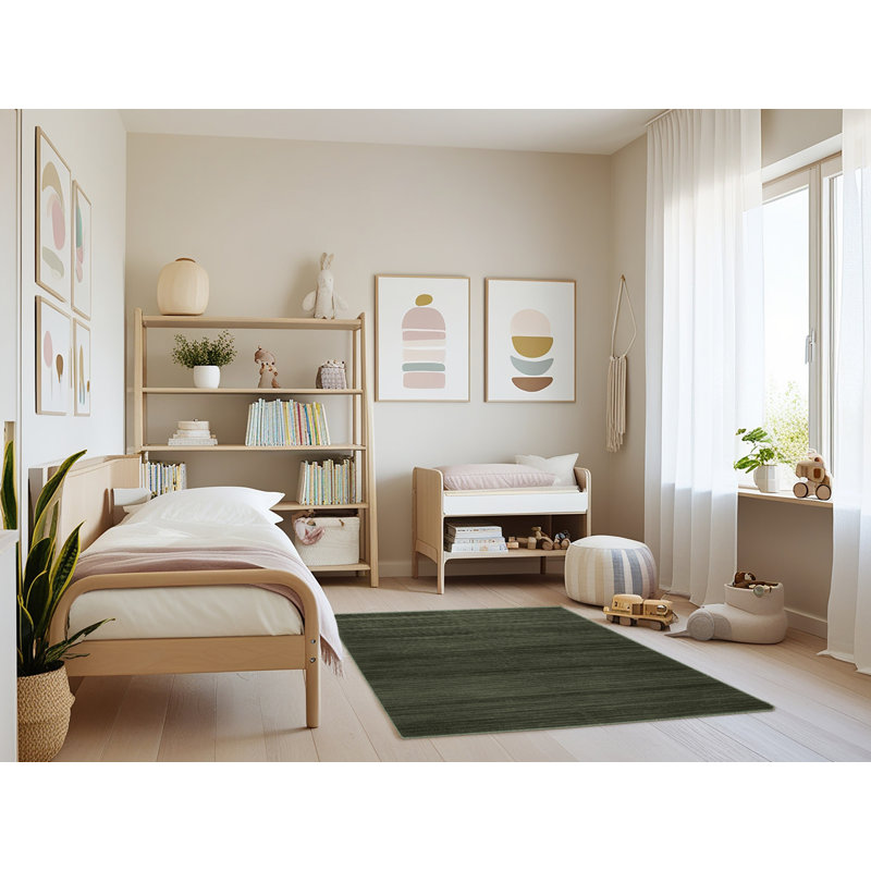 Tapis vert uni lavable à la machine, Rectangle 4pi x 6 pi