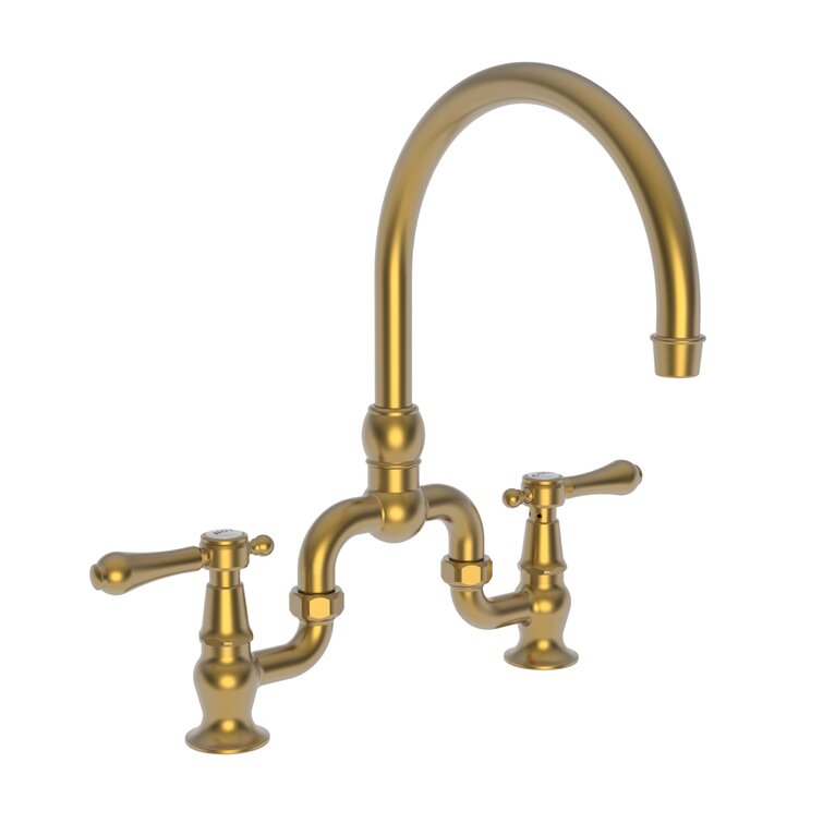 Newport Brass Satin Bronze (Pvd) Double Handle Swivel Kitchen Faucet with  Side Spray Included at
