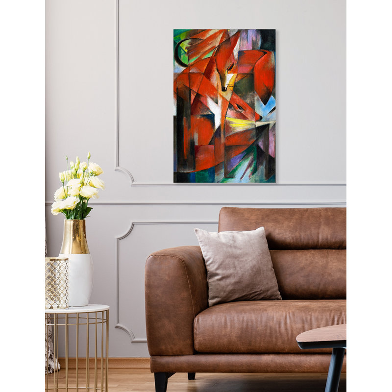 "The Foxes" par Franz Marc, art abstrait sur toile de coton sans acide, H 24 po x l 16 po x P 1,5 po, Toile tendue
