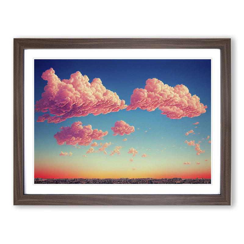 Beautiful Clouds Vol.2 - Single Picture Frame Print, 46cm H x 64cm W x 2cm D, Walnut Framed