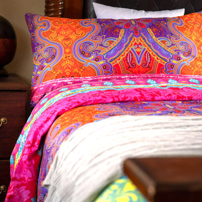 Polyester Satin Floral Duvet Cover