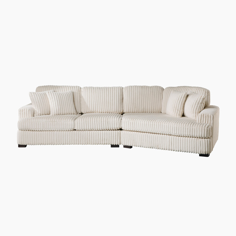 Showstead 116.5" Modern & Contemporary 2-Piece Sectional Sofa - Corduroy Sectional, Modern Cuddler Chaise, Cozy Corduroy Upholstery