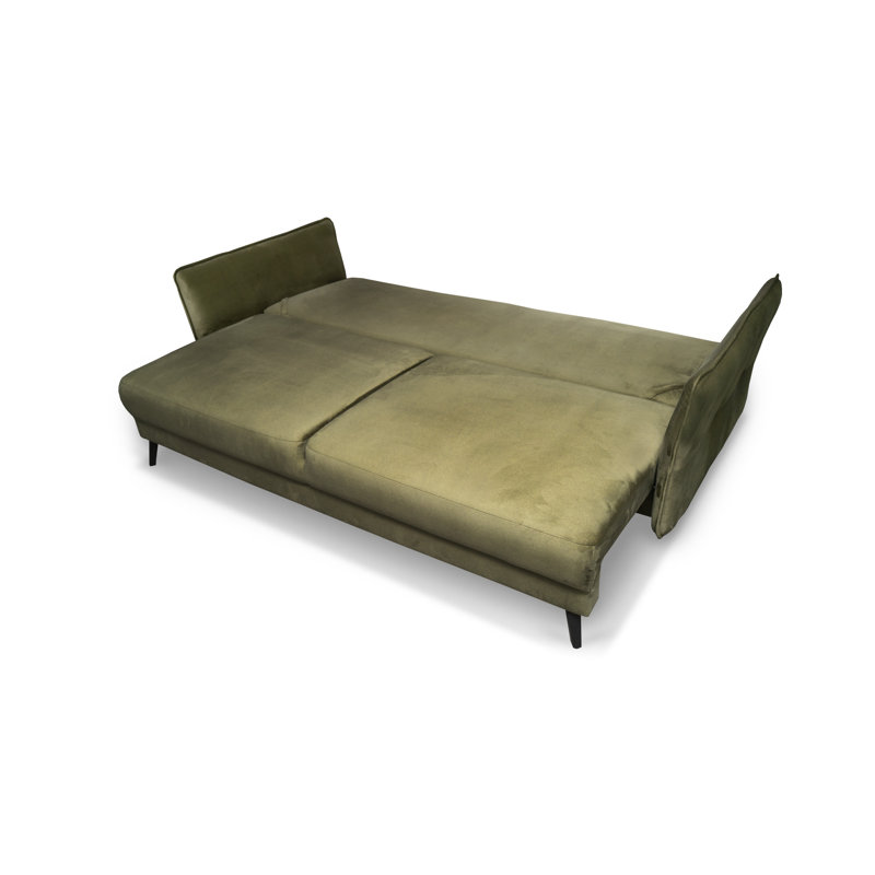 Pam 3 Seater Velvet Sofa Bed, Green