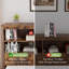 Structure de lit en bois avec 4 tiroirs de rangement, bibliothèque de rangement et lit plateforme avec support en métal robuste-1910739331-1910739340
