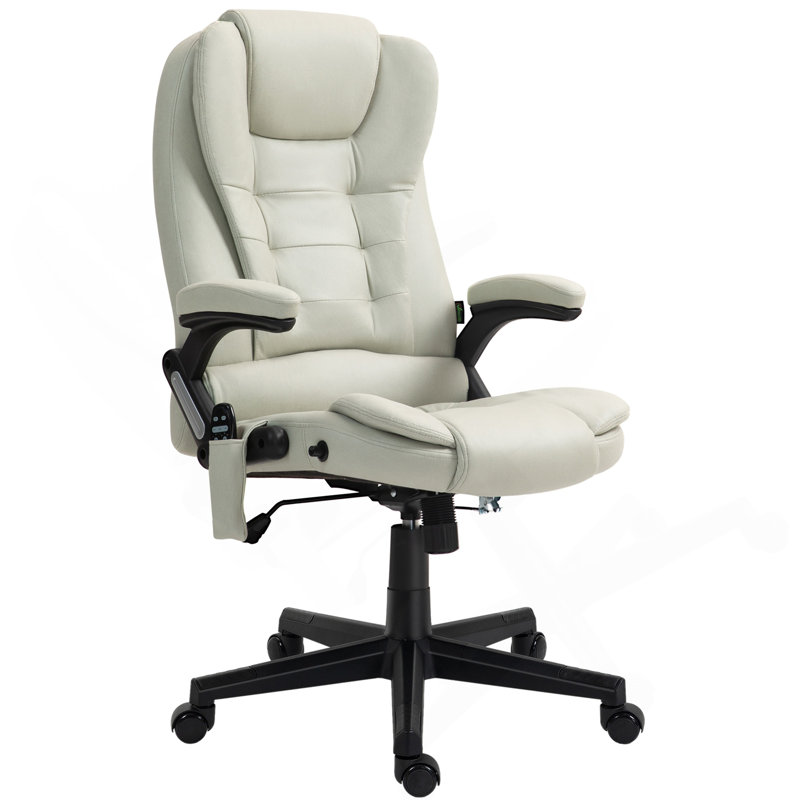 Chaise de bureau de massage vibrante à 6 points HOMcom, Beige