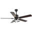 Ventilateur de plafond moderne réversible noir 52 po avec lumière DEL et télécommande, moteur CC 6 vitesses Briteny-2046408133